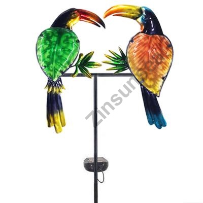 Solar Glass Birds Lights Stake