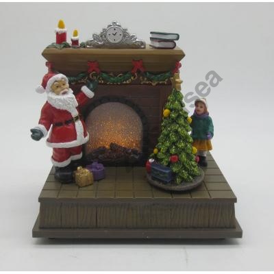 Animated Santa's Fireplace With Christmas