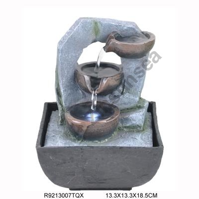 Fuente de agua de macetas desbordantes pequeñas con característica de agua interior perfecta ligera