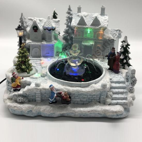 Christmas Village With Working Fountain