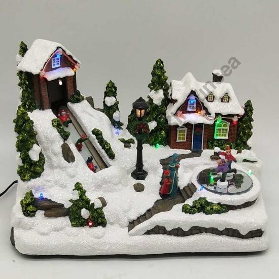 Christmas Village With Moving Kids